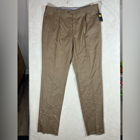 NWT Hart Schaffner Marx 42R Unhemmed Wool Spandex Blend Traveler Slacks Pants - Picture 1 of 11